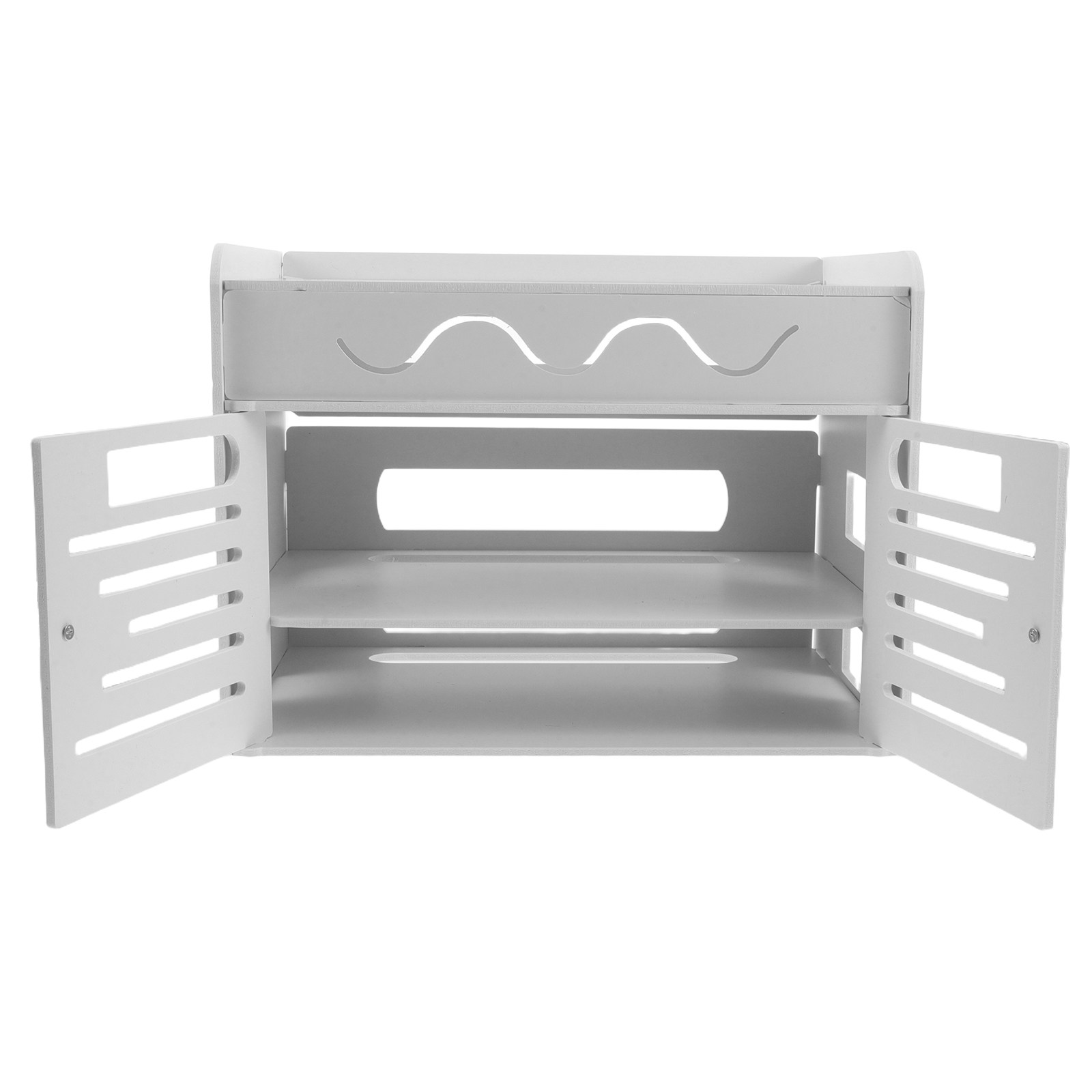 Cable Management Box - 3-Layer Router Storage Box White No