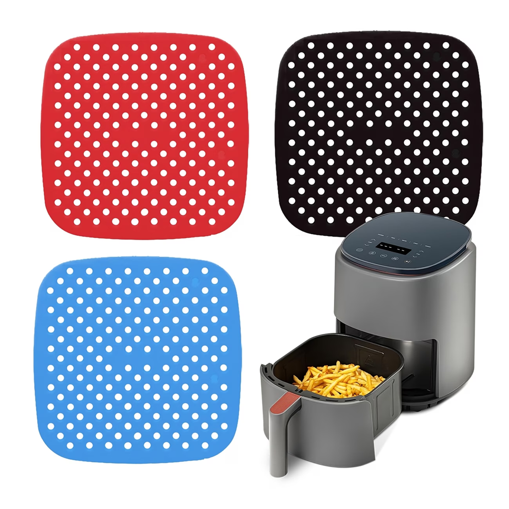 Home Office Gadgets - Reusable Air Fryer Pad, Silicone Non-stick
