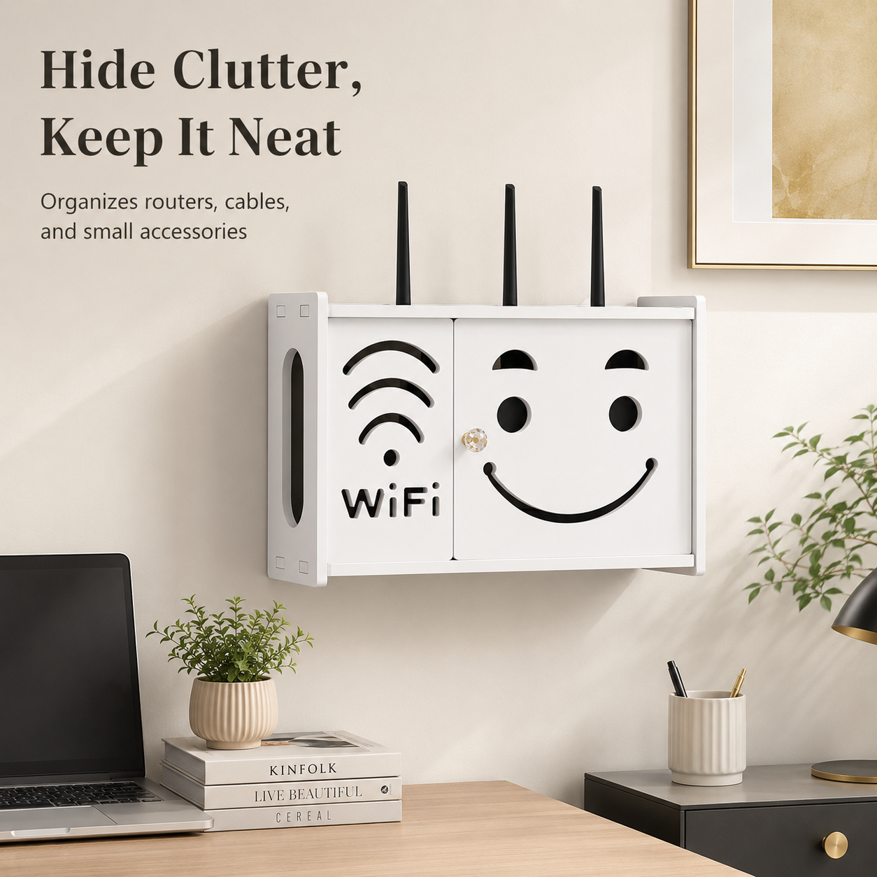 Cable Management Box - WiFi router protection cabinet, wall mounted