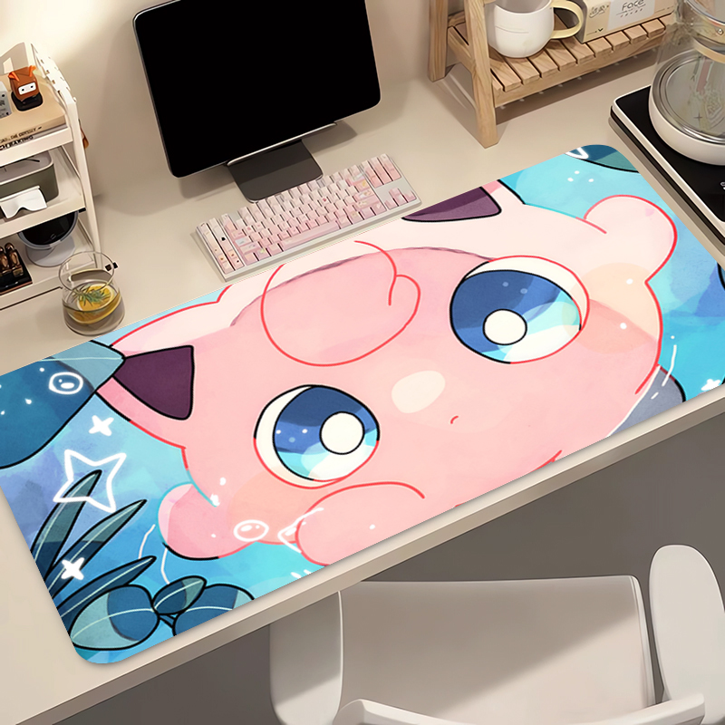 Home Office Keyboard And Mouse - Anime Mouse Pad 90x40cm Pokemon Jigglypuff