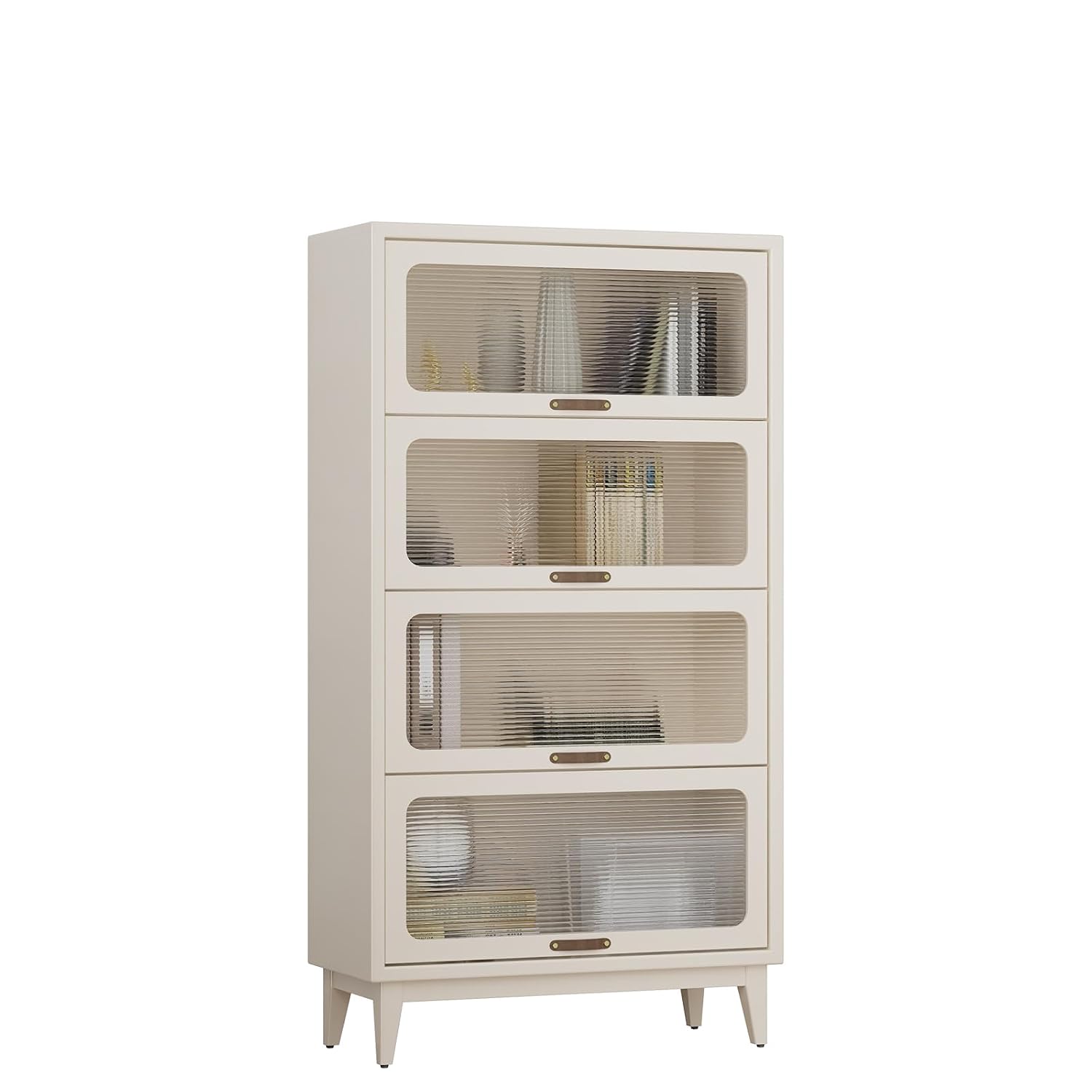 Bookcase Wood Shelf - 60'H Solid Wood Bookcase,4 Tier Tall