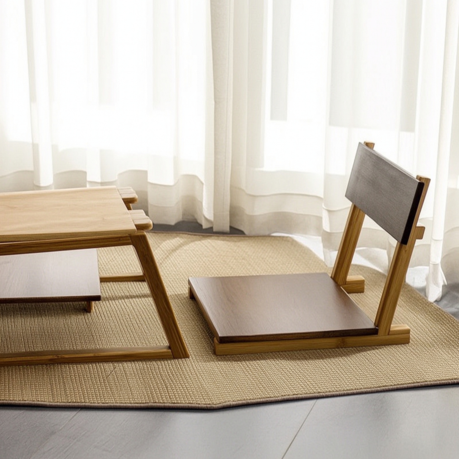 Home Office Furniture - Floor Seat with Back Support Foldable