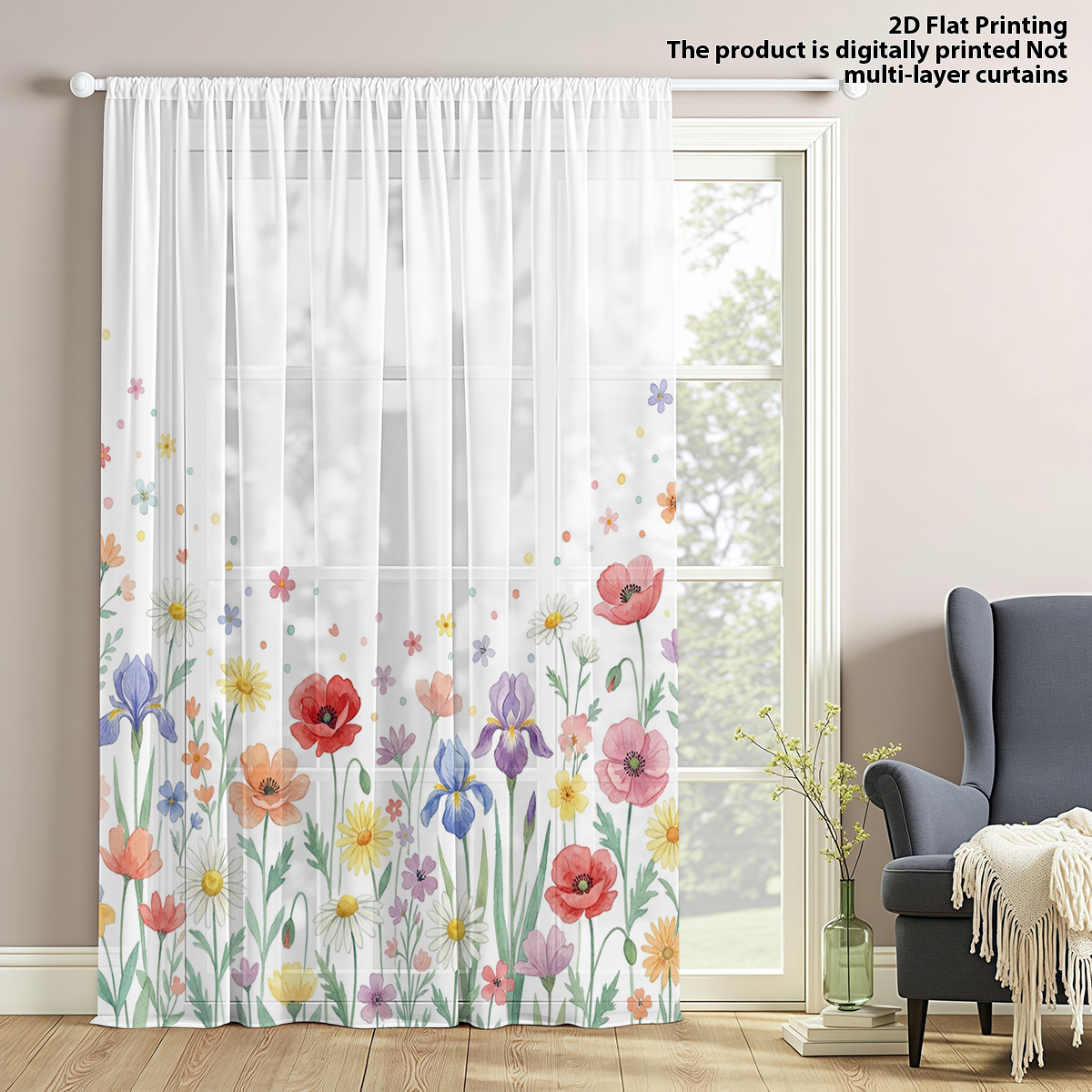 Floral Privacy Sheer Curtain,G – Home Office Rate recenzja i cena