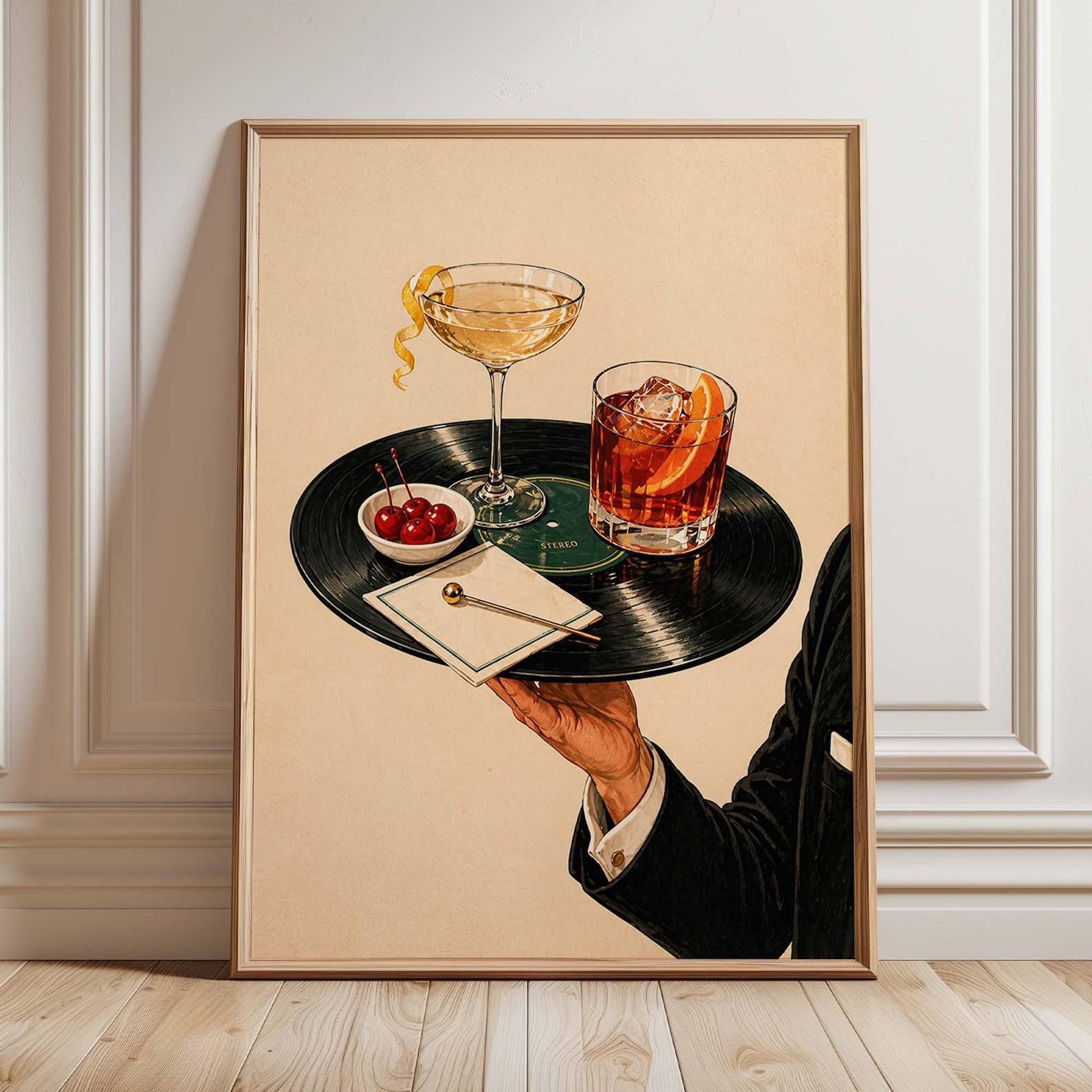 Vintage Vinyl Record Cocktail  – Home Office Furniture recenzja i cena