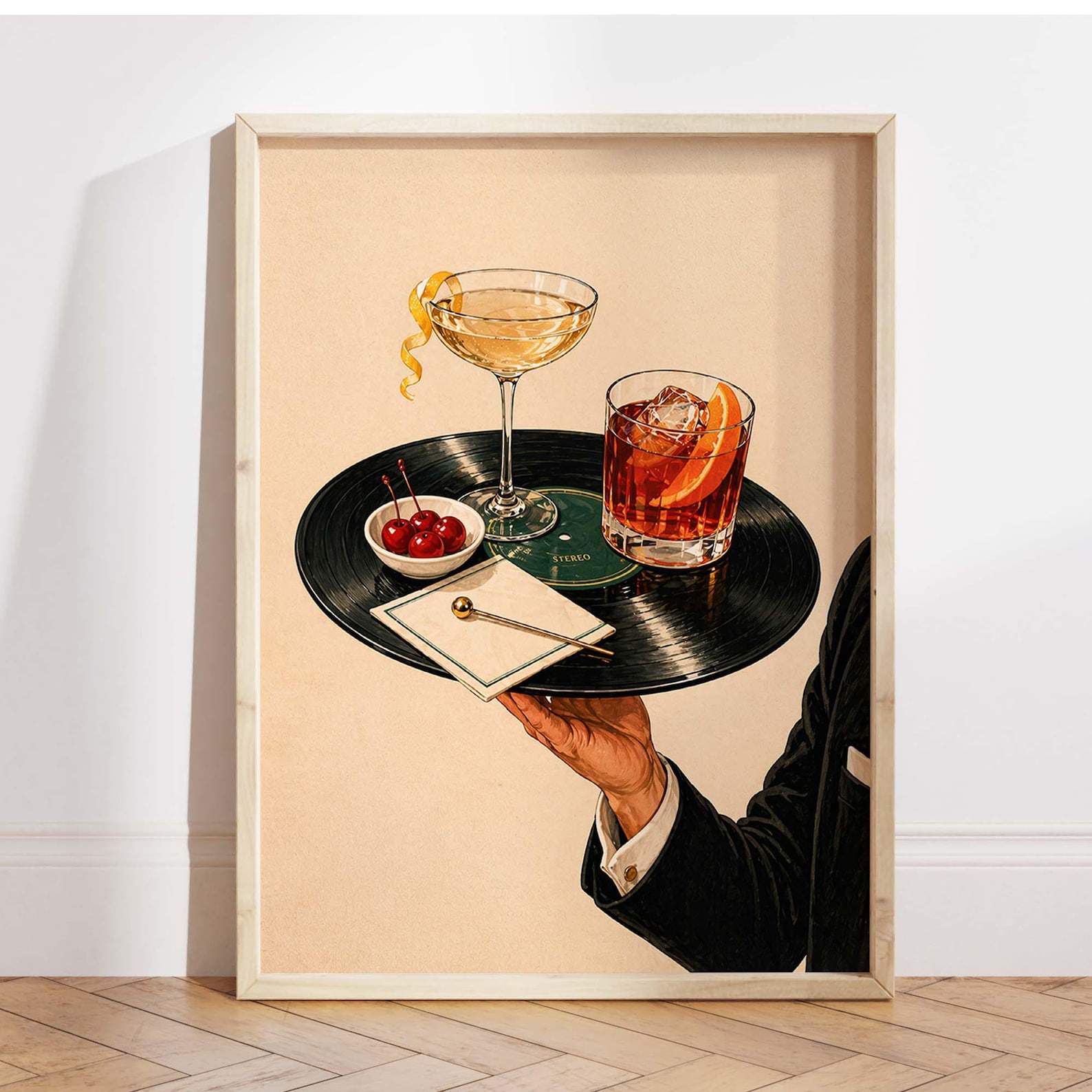 Vintage Vinyl Record Cocktail  – Home Office Furniture recenzja i cena