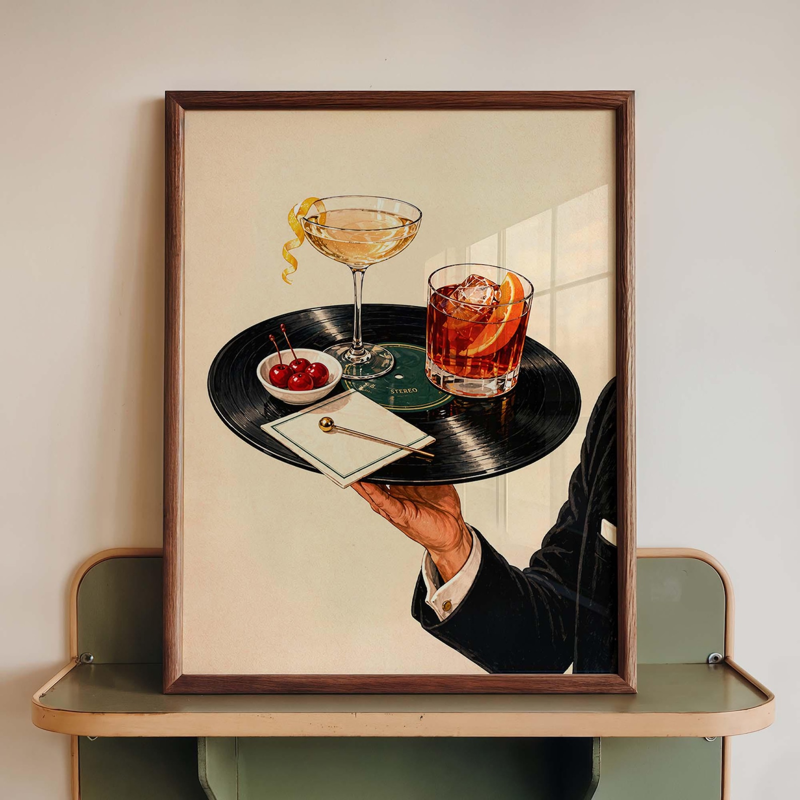 Vintage Vinyl Record Cocktail  – Home Office Furniture recenzja i cena
