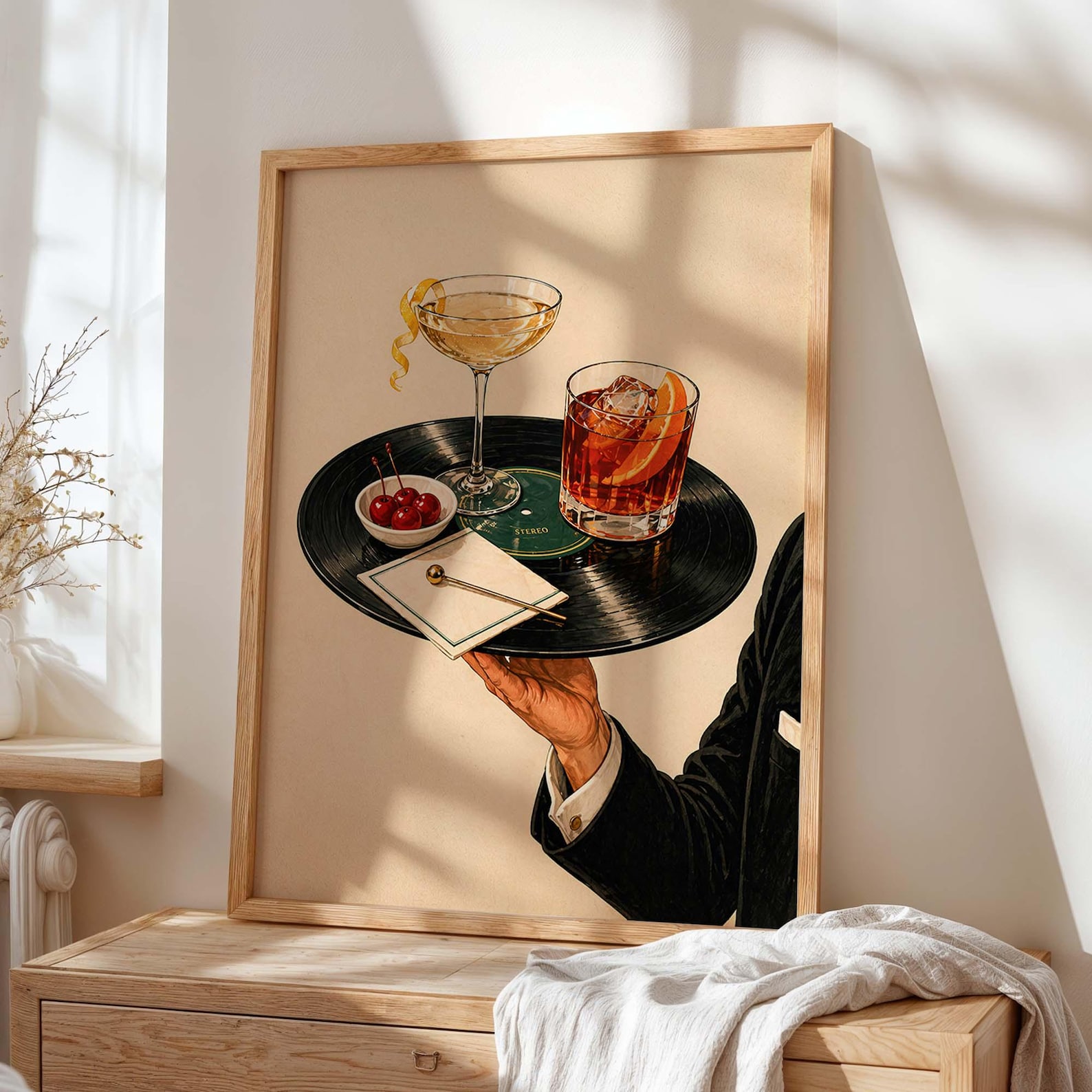 Vintage Vinyl Record Cocktail  – Home Office Furniture recenzja i cena