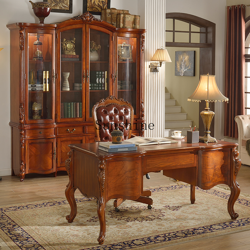 American solid wood four-door  – Bookcase Wood Shelf recenzja i cena