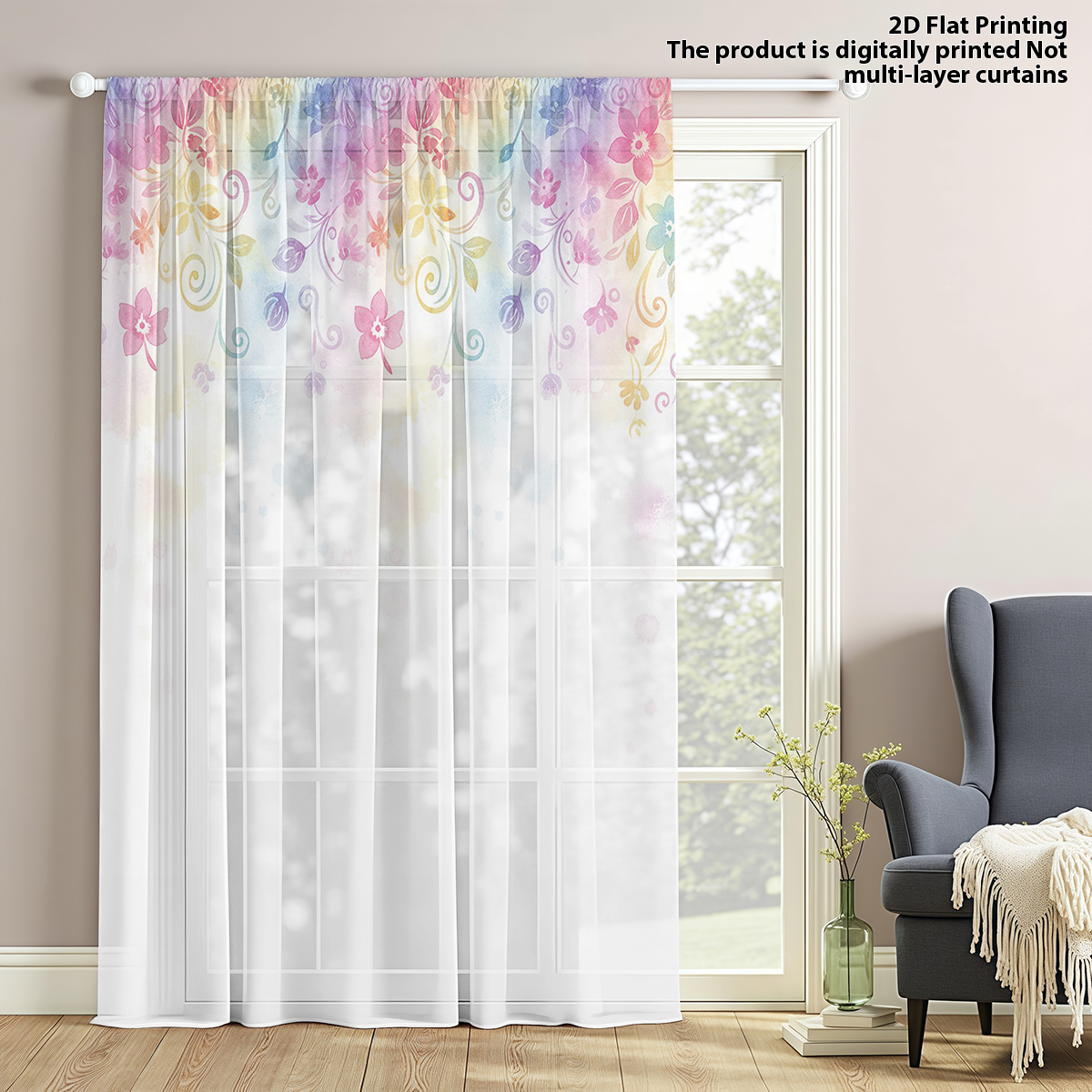 Rainbow Floral Gradient Print  – Home Office Rate recenzja i cena