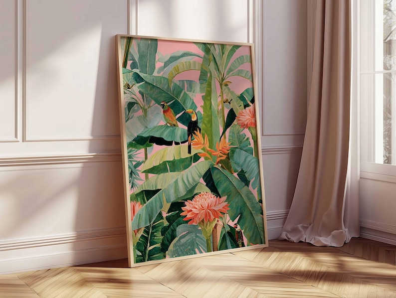 1pc Retro Tropical Canvas Post – Home Office Furniture recenzja i cena