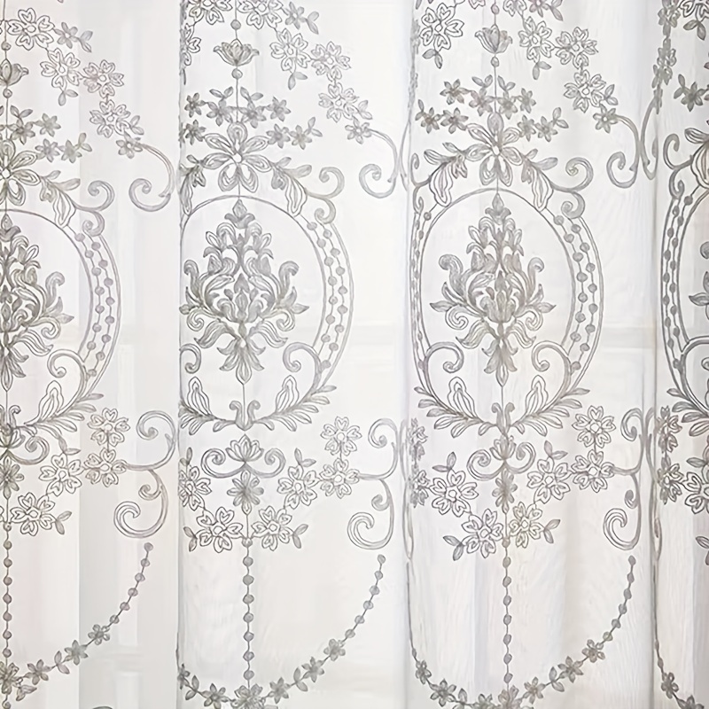 1pc White Embroidered Sheer Cu – Home Office Rate recenzja i cena