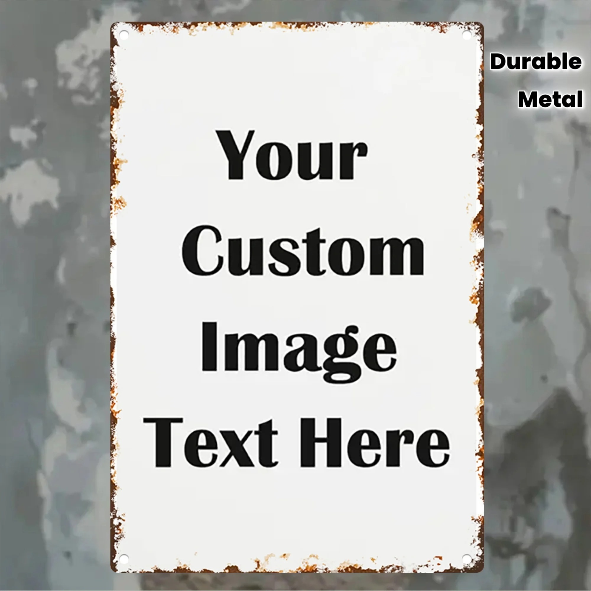 Custom Photo & Text Tin Sign - – Home Office Ideas recenzja i cena