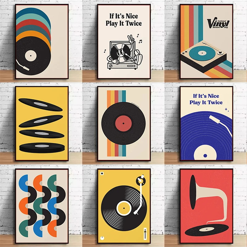 Mid Century Vinyl Record Canva – Home Office Furniture recenzja i cena