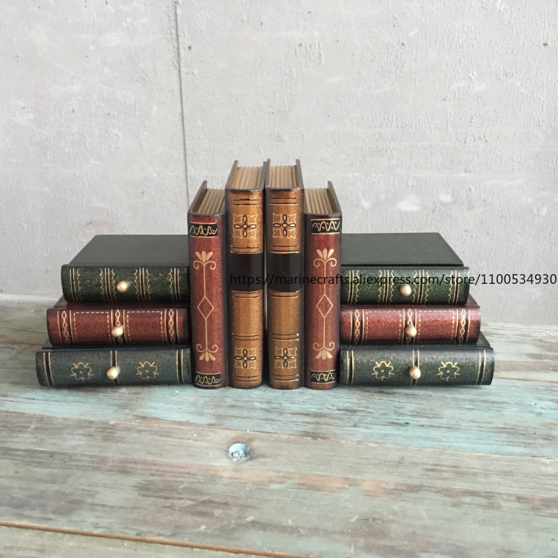 Retro Fake Book Ornaments Euro – Bookcase Wood Shelf recenzja i cena