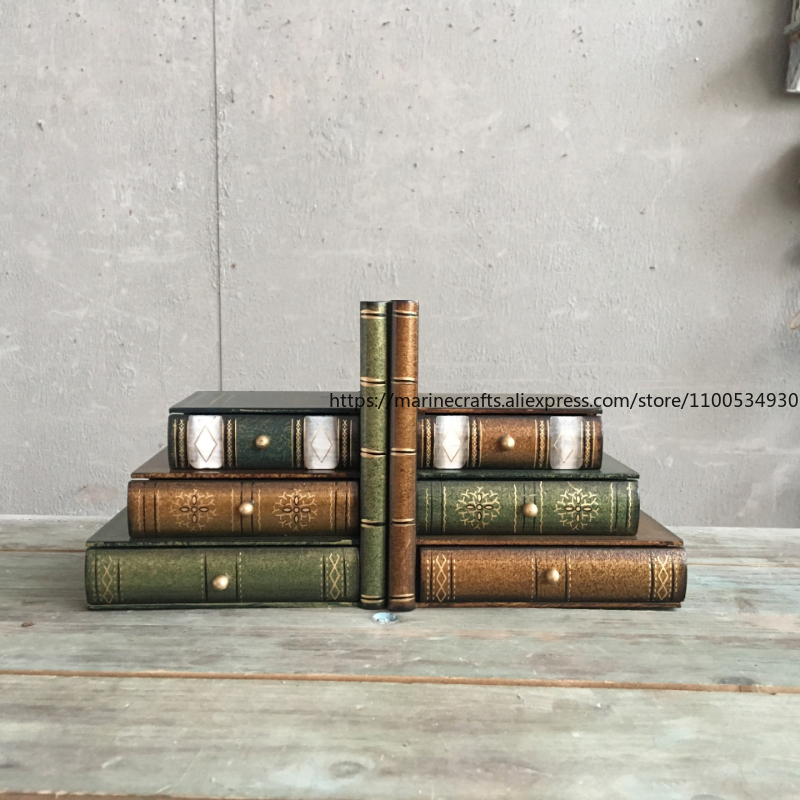 Retro Fake Book Ornaments Euro – Bookcase Wood Shelf recenzja i cena
