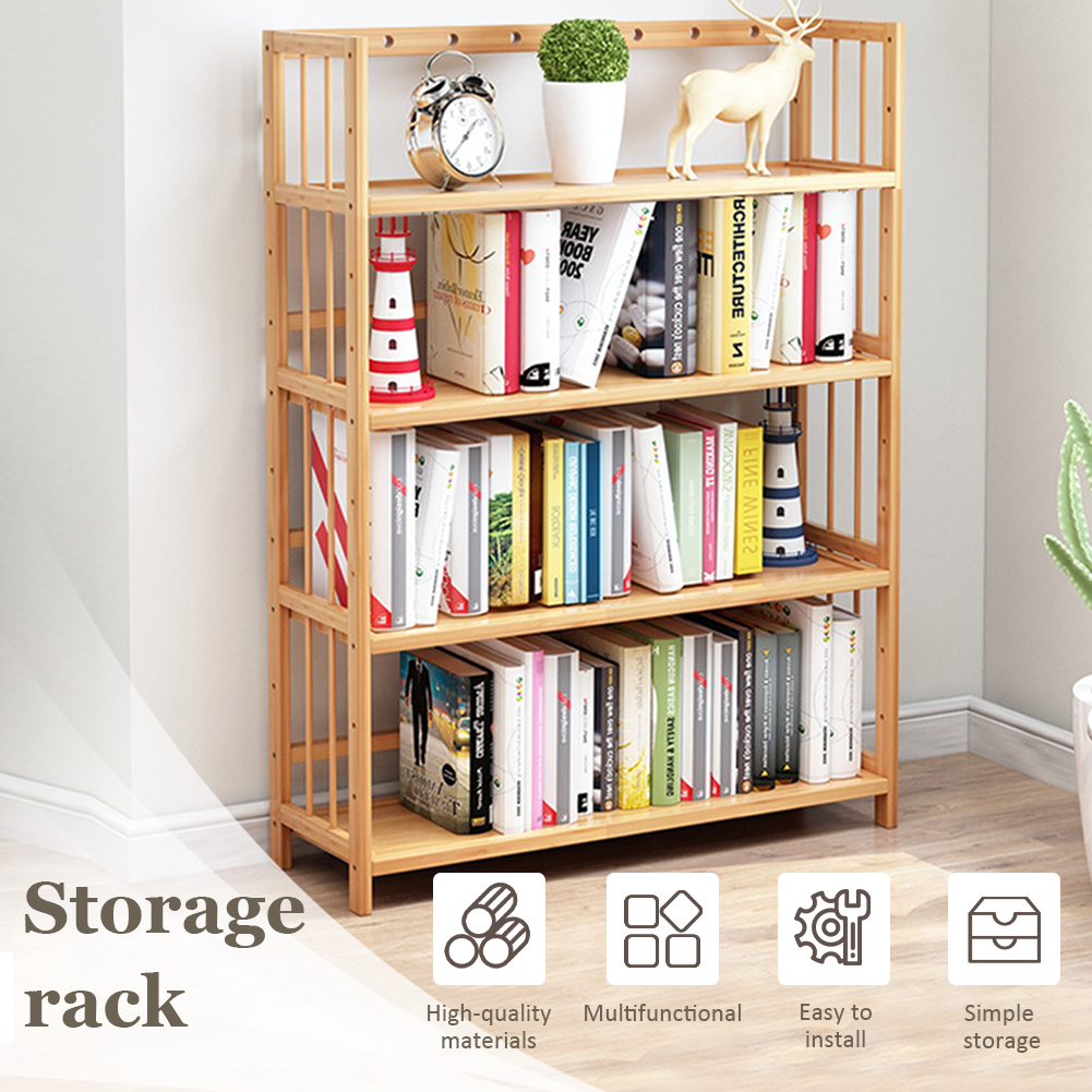 4-Tier Bamboo Shelf Multi-Func – Bookcase Wood Shelf recenzja i cena