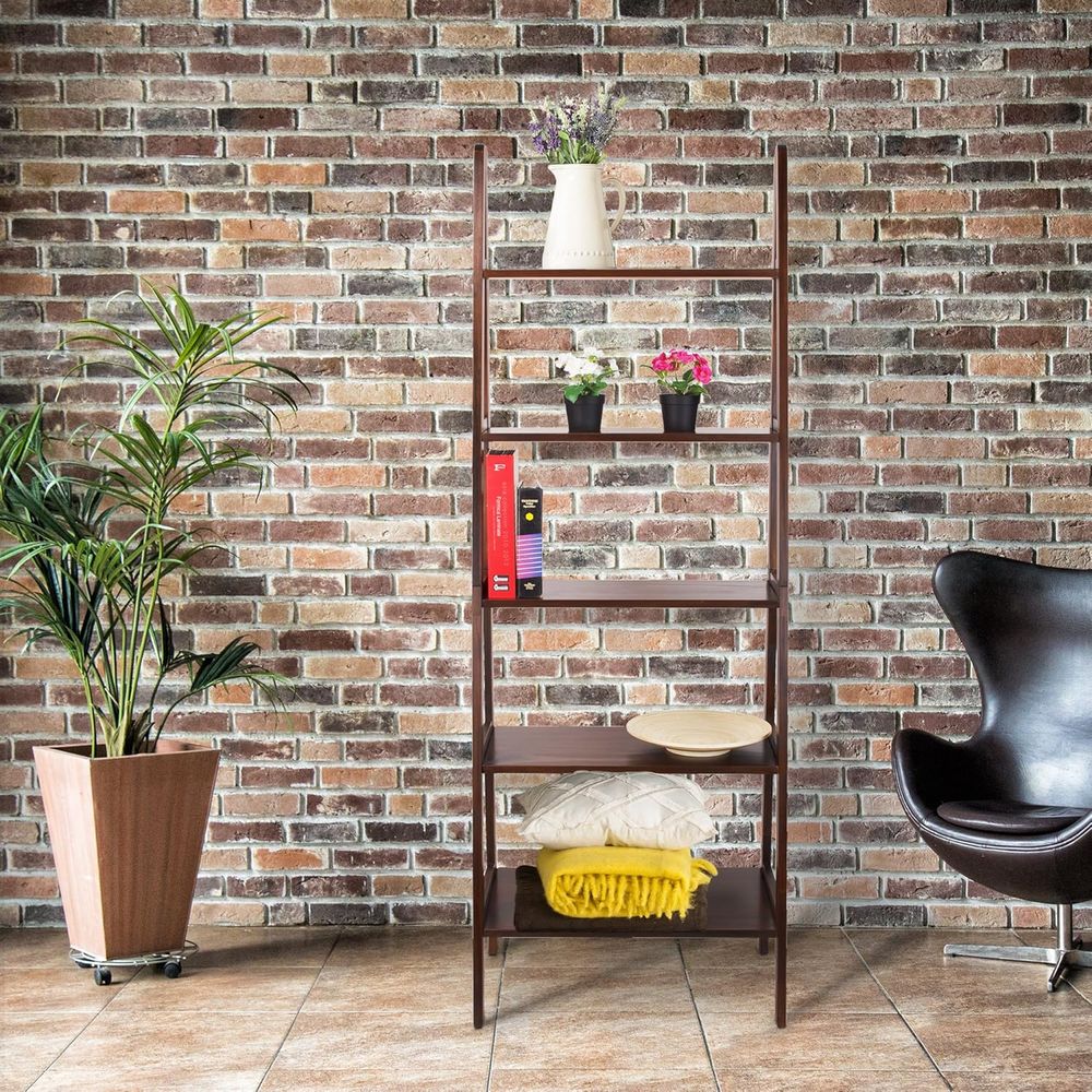 Solid Wood 5-Shelf Ladder Book – Bookcase Wood Shelf recenzja i cena