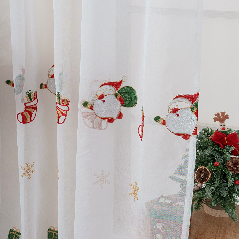 1PC White  Christmas Sheer Cur – Home Office Rate recenzja i cena