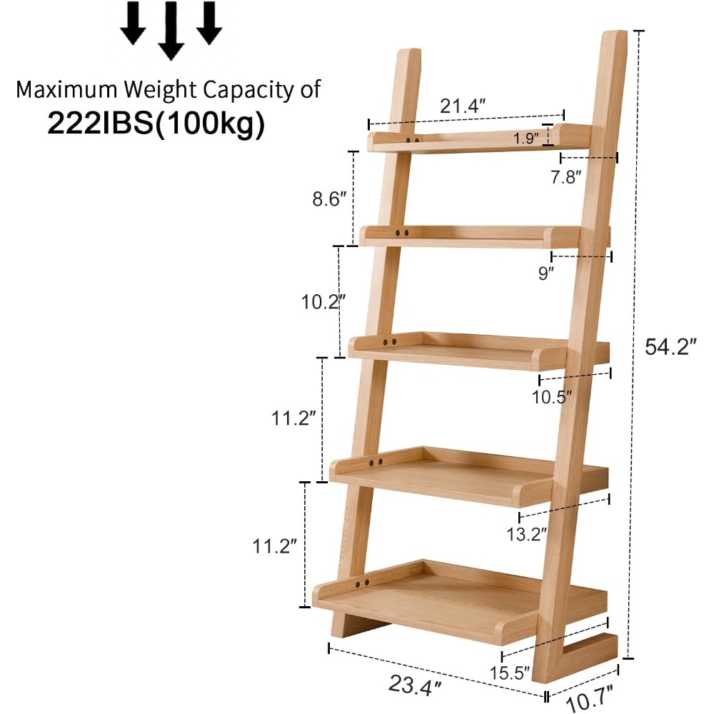 US Shipping 5 Tier Wooden Ladd – Bookcase Wood Shelf recenzja i cena