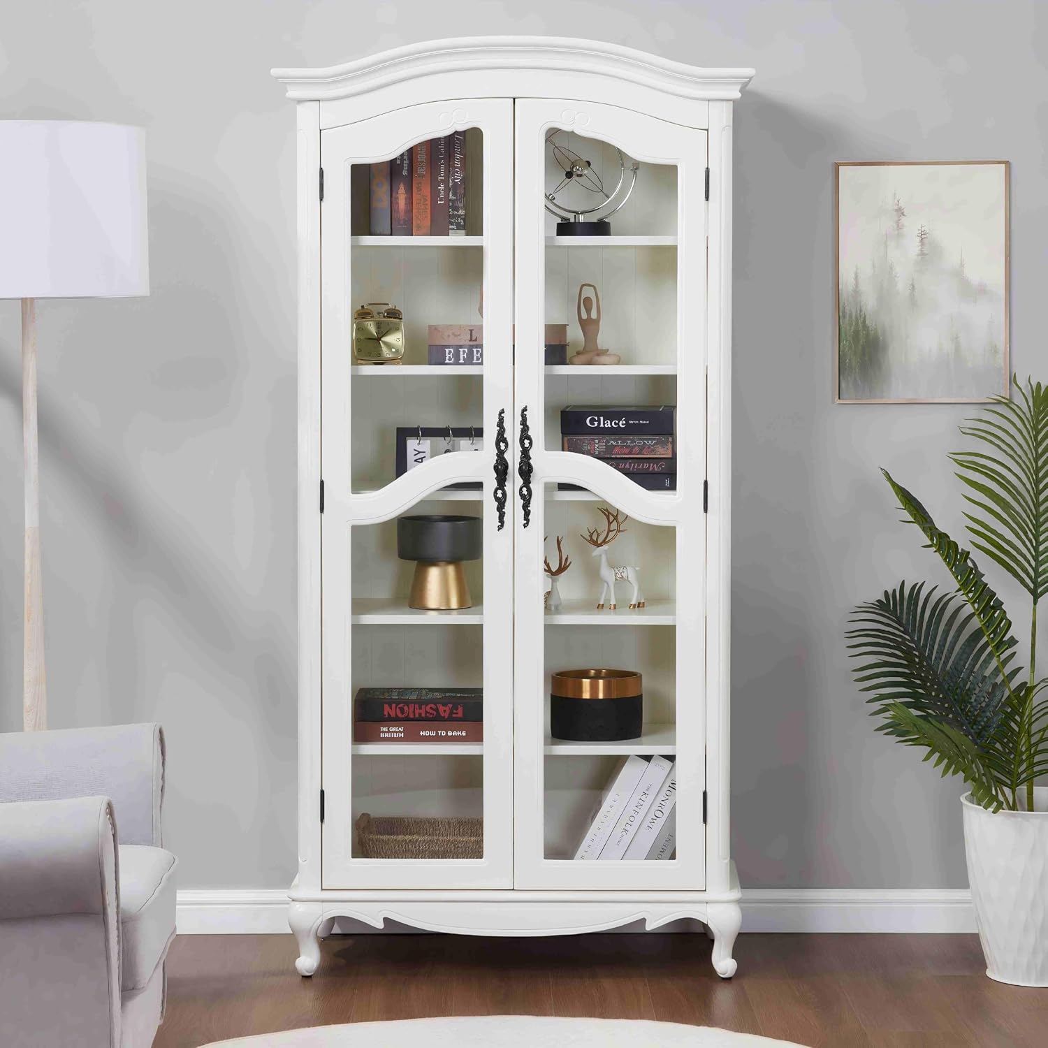 Farmhouse Arched Display Cabin – Bookcase Wood Shelf recenzja i cena