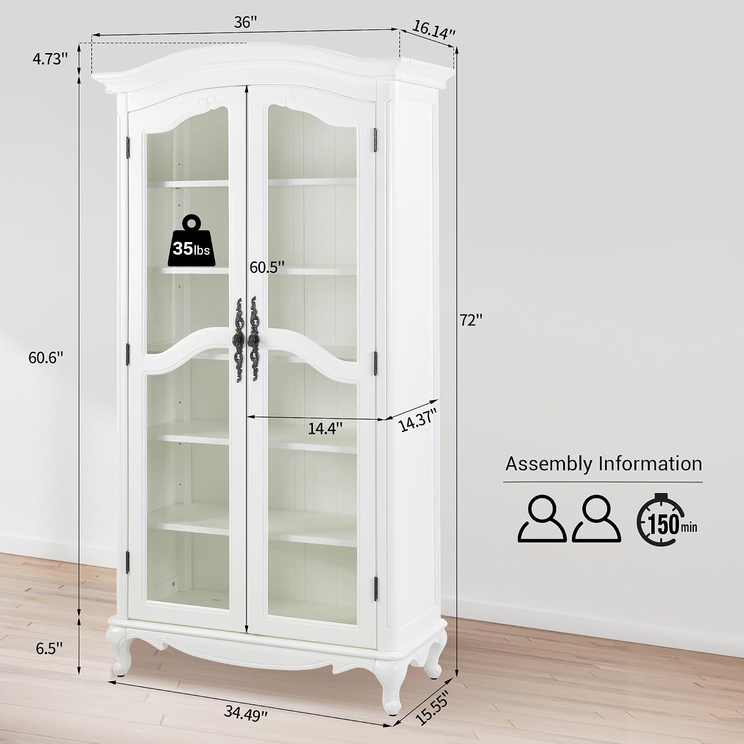Farmhouse Arched Display Cabin – Bookcase Wood Shelf recenzja i cena