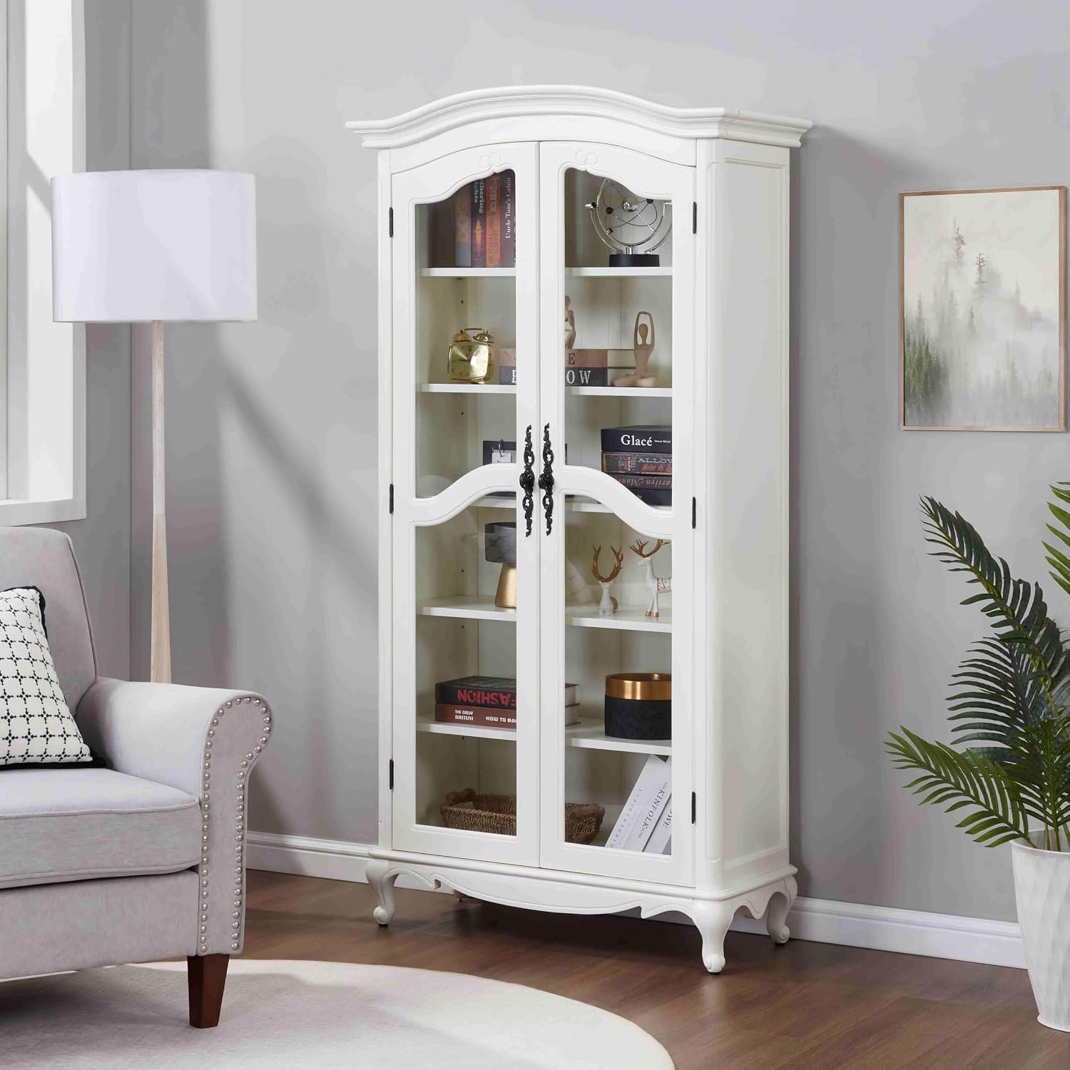 Farmhouse Arched Display Cabin – Bookcase Wood Shelf recenzja i cena
