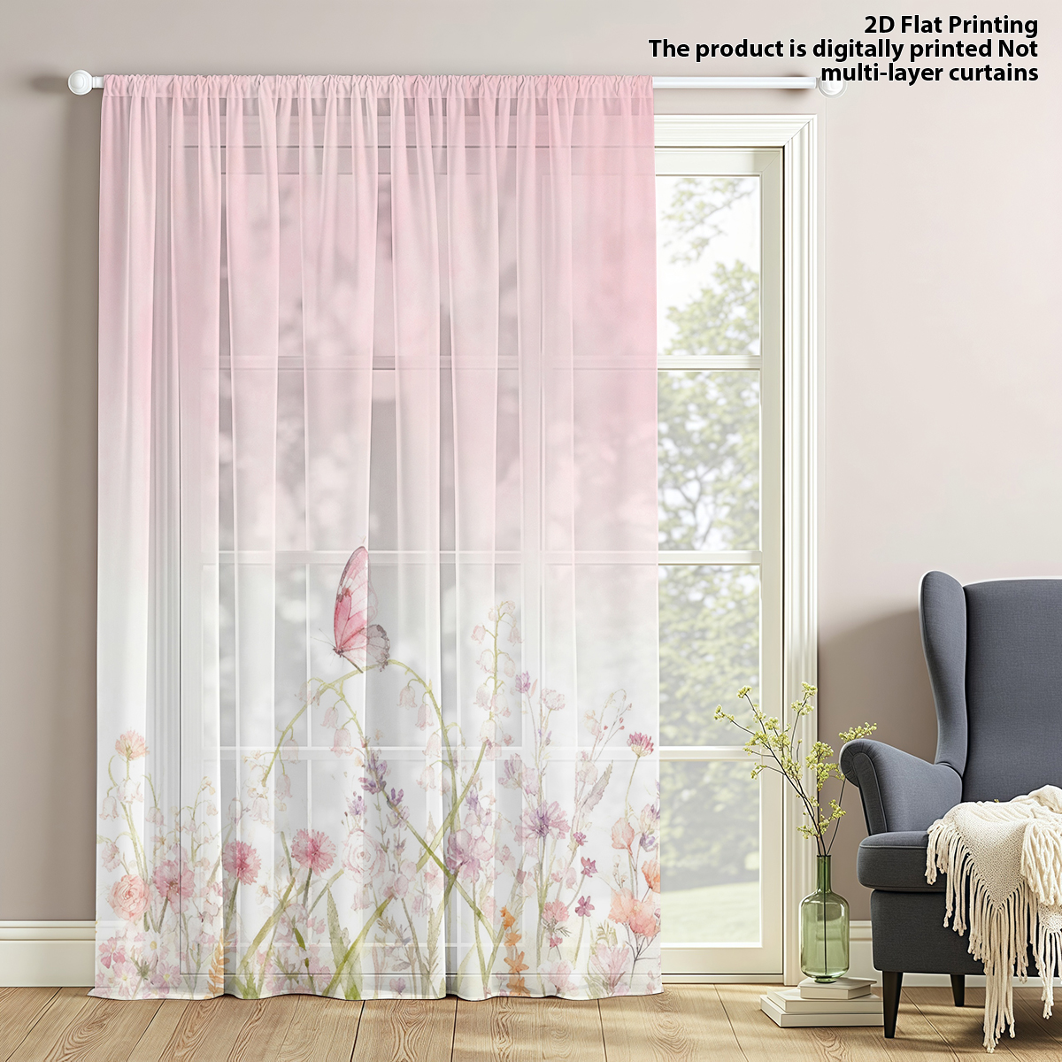 Flower Series Sheer Curtain, G – Home Office Rate recenzja i cena