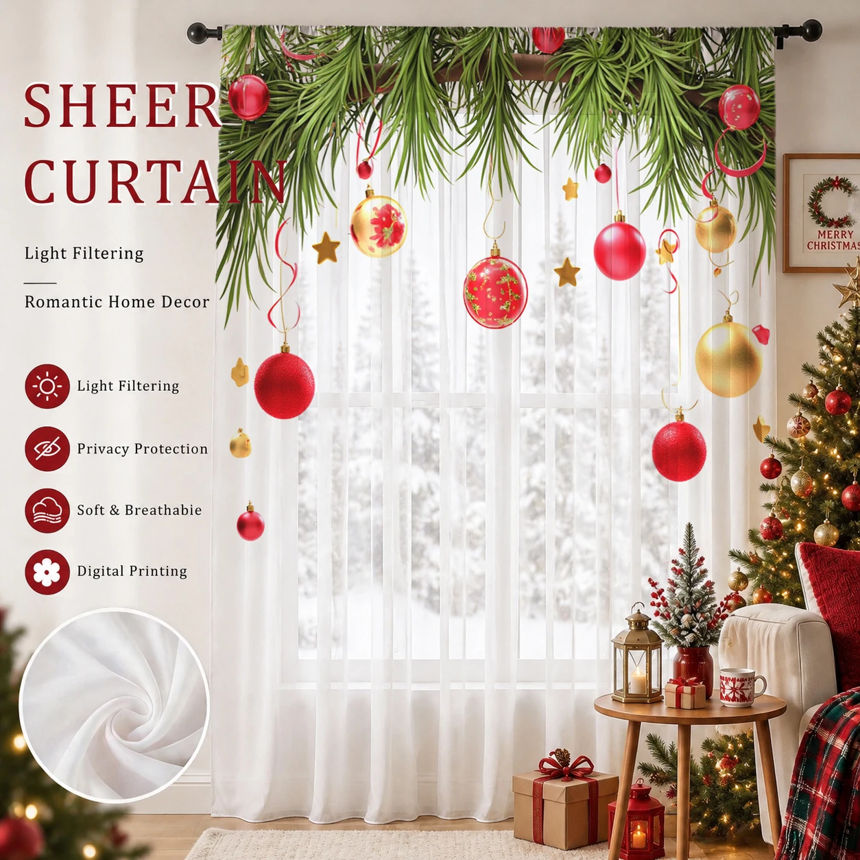 Christmas Gradient Sheer Curta – Home Office Rate recenzja i cena