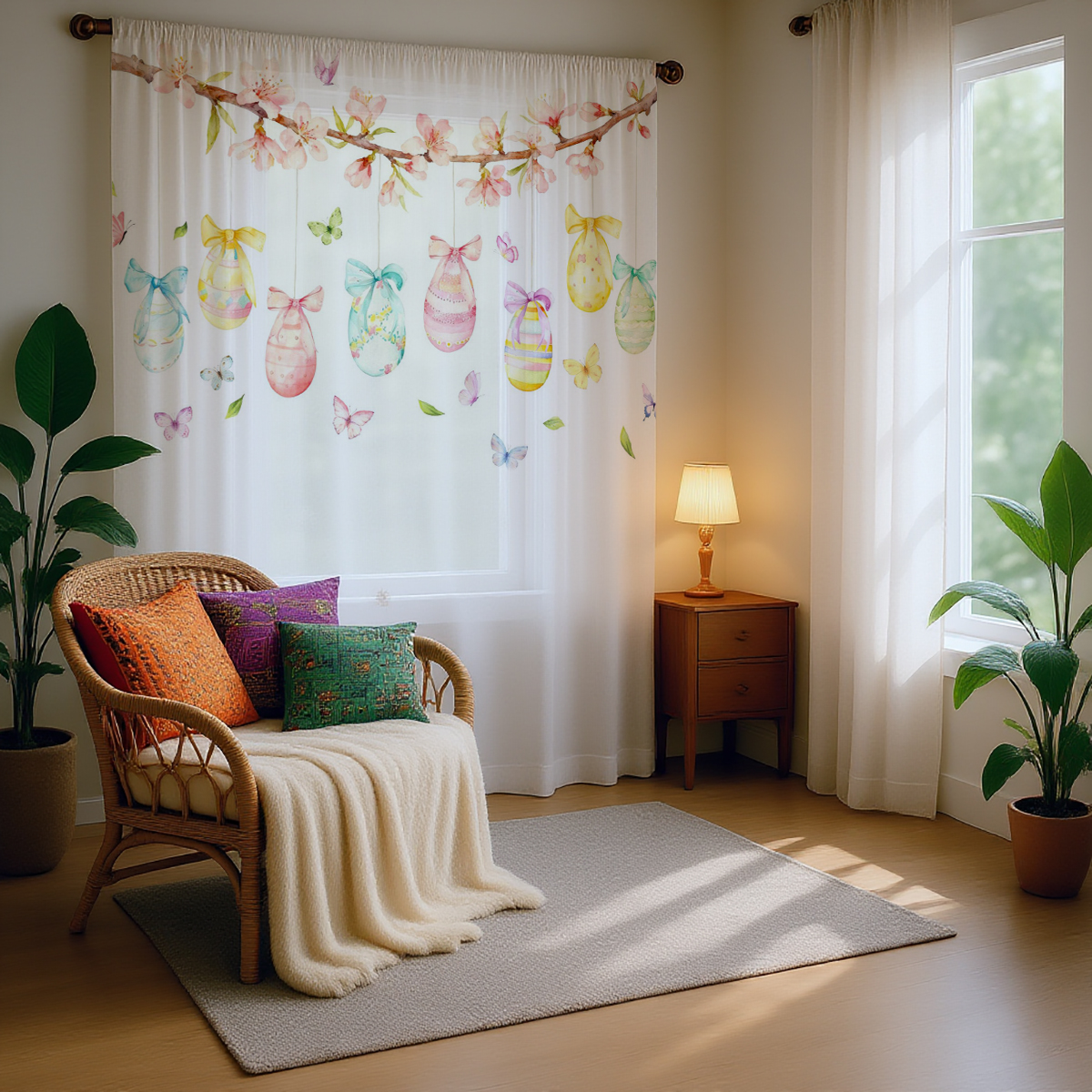1PC Easter Egg Sheer Curtain - – Home Office Rate recenzja i cena