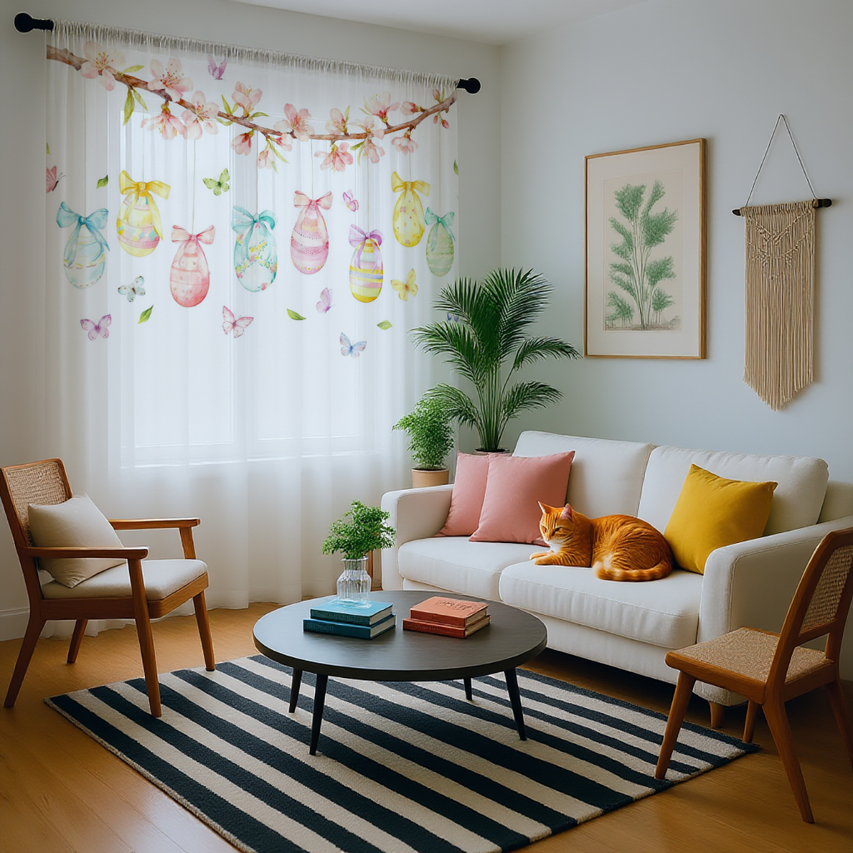 1PC Easter Egg Sheer Curtain - – Home Office Rate recenzja i cena