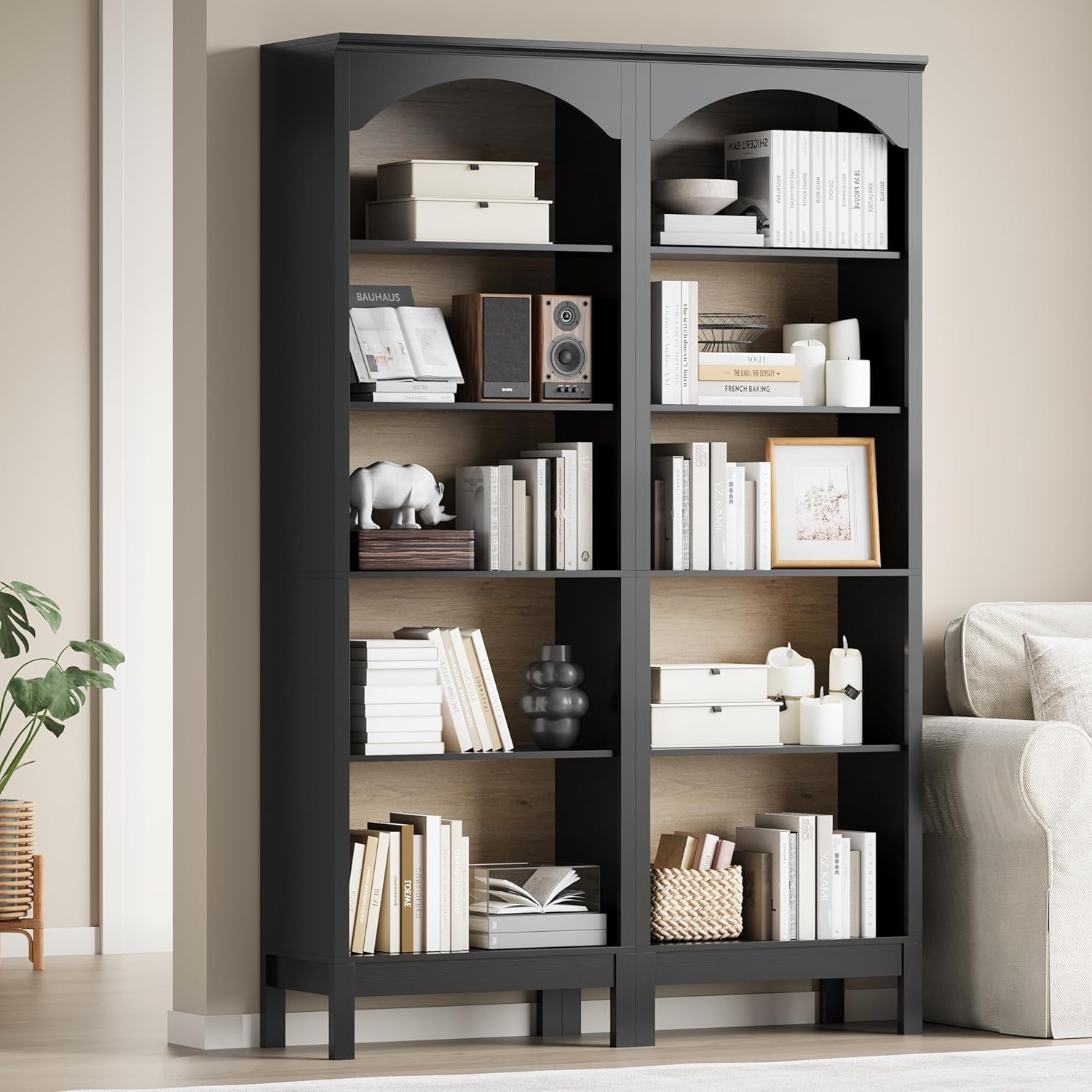 Arched Bookshelf with 5 Tier O – Bookcase Wood Shelf recenzja i cena