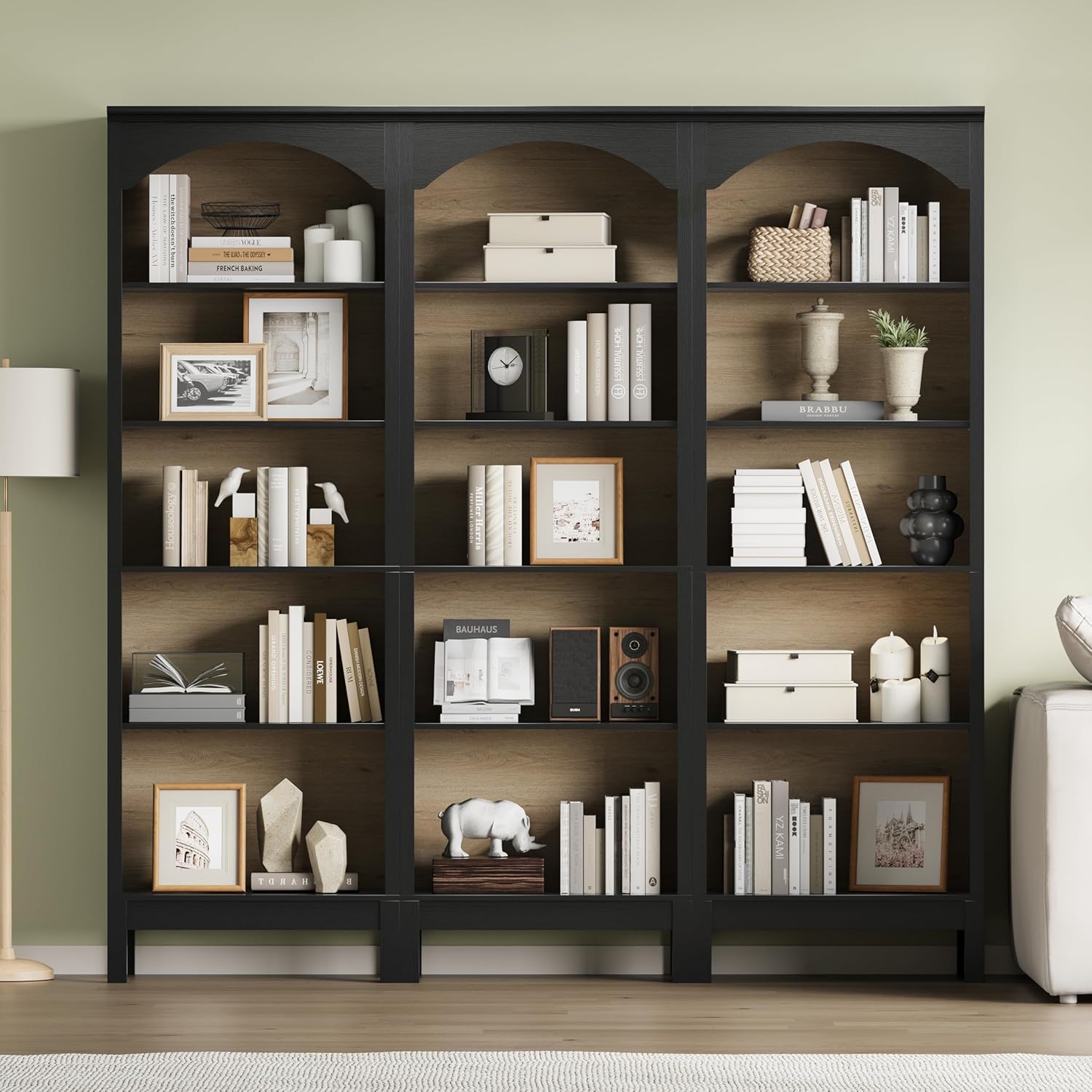 Arched Bookshelf with 5 Tier O – Bookcase Wood Shelf recenzja i cena