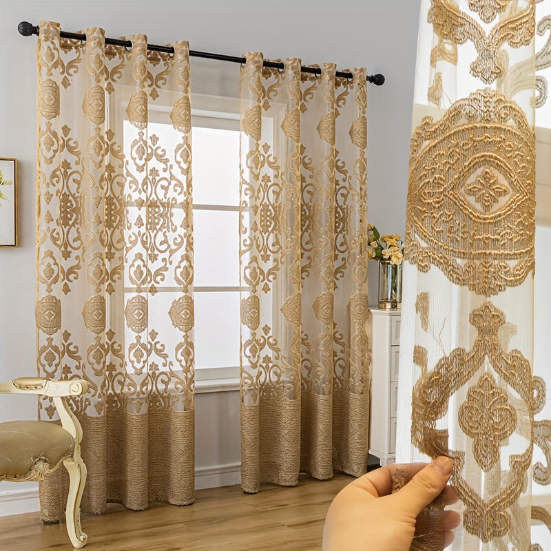 1pc Khaki 3D Embossed Sheer Cu – Home Office Rate recenzja i cena