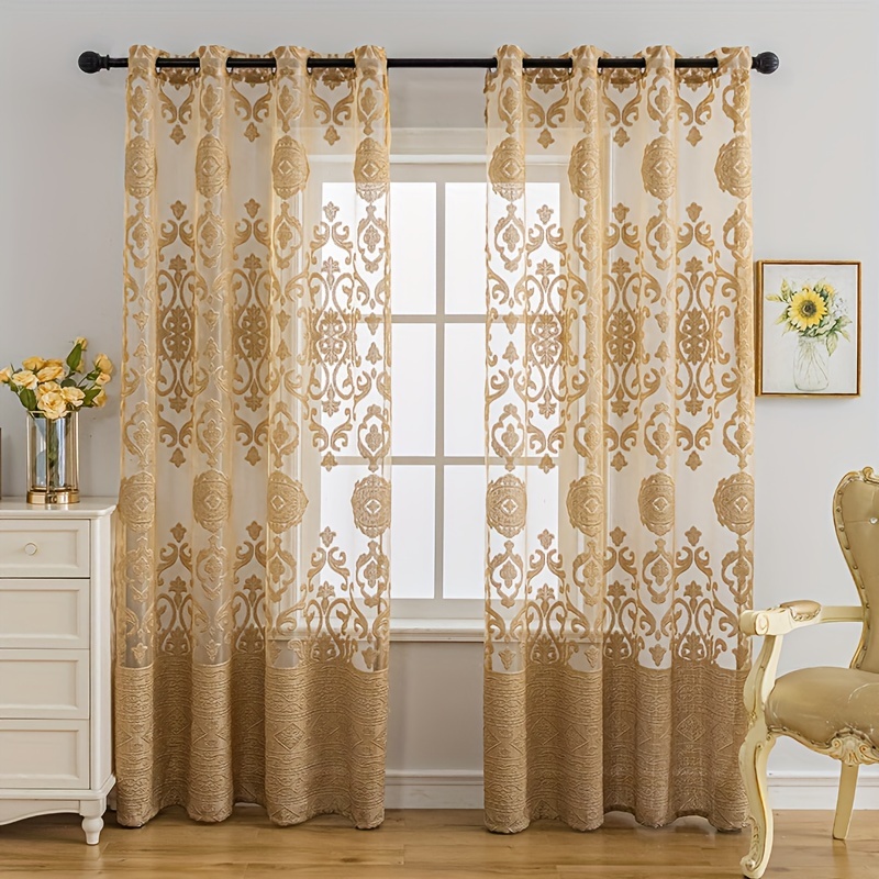1pc Khaki 3D Embossed Sheer Cu – Home Office Rate recenzja i cena