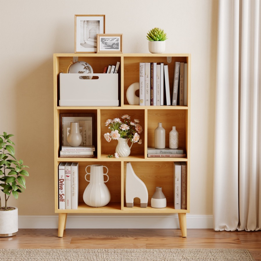 Wooden Cube Bookshelf Open 3-T – Bookcase Wood Shelf recenzja i cena