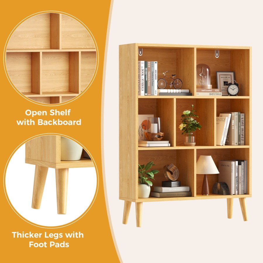 Wooden Cube Bookshelf Open 3-T – Bookcase Wood Shelf recenzja i cena