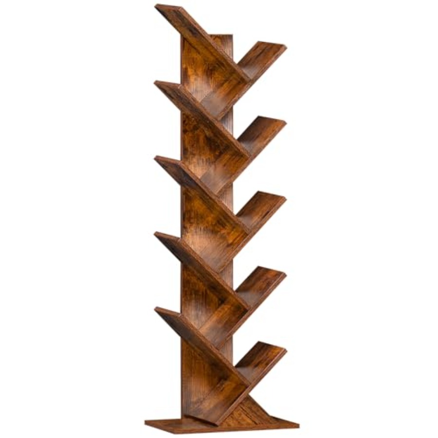 Tree Book Shelf, Floor Standin – Bookcase Wood Shelf recenzja i cena
