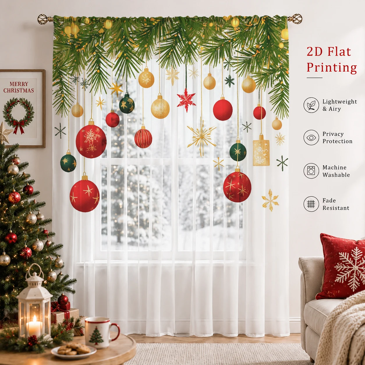 Christmas Gradient Sheer Curta – Home Office Rate recenzja i cena