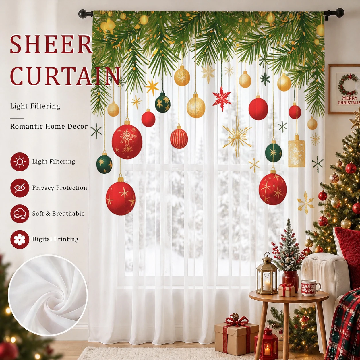 Christmas Gradient Sheer Curta – Home Office Rate recenzja i cena