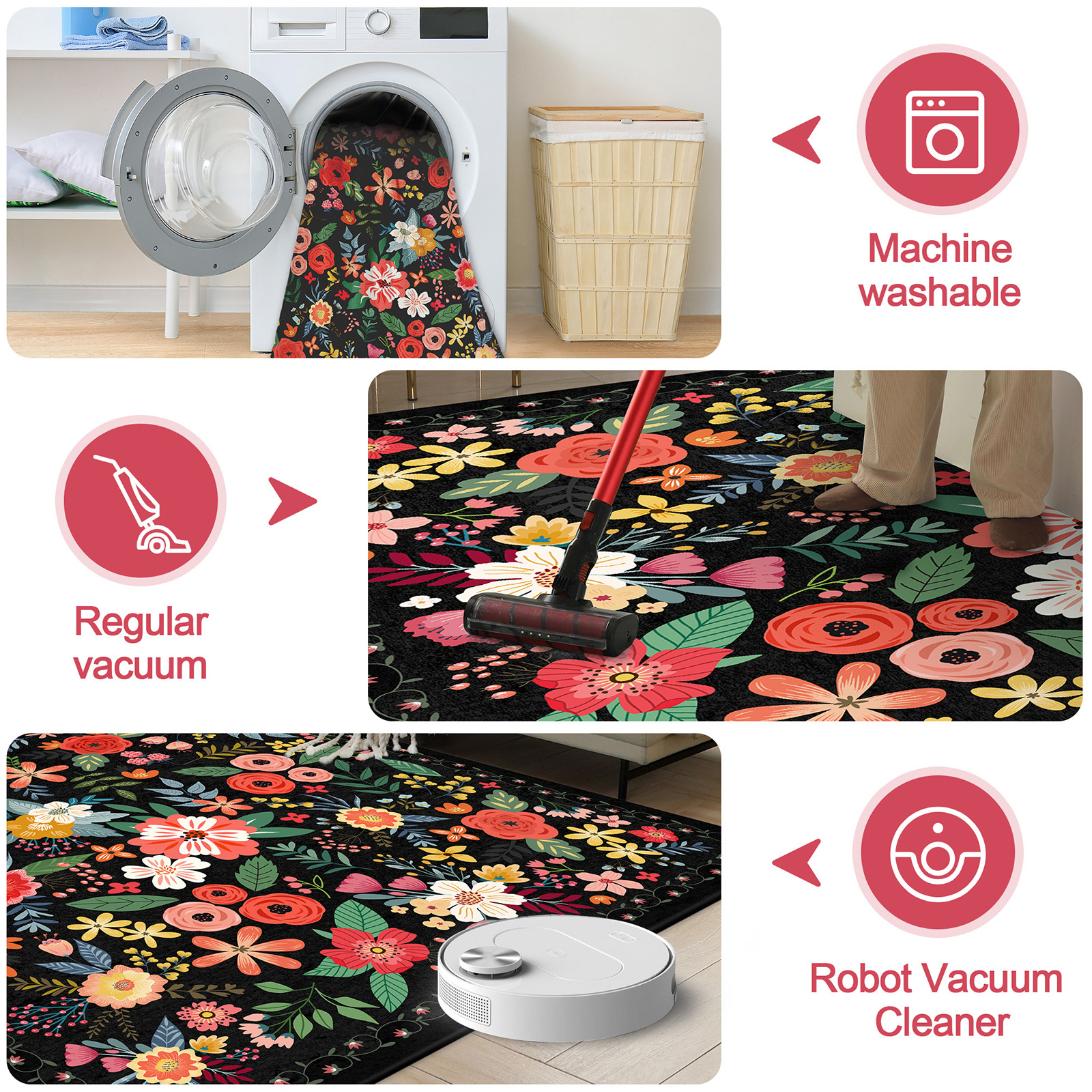 8' X 10' Washable Rug Boho Flo – Home Office X Post recenzja i cena