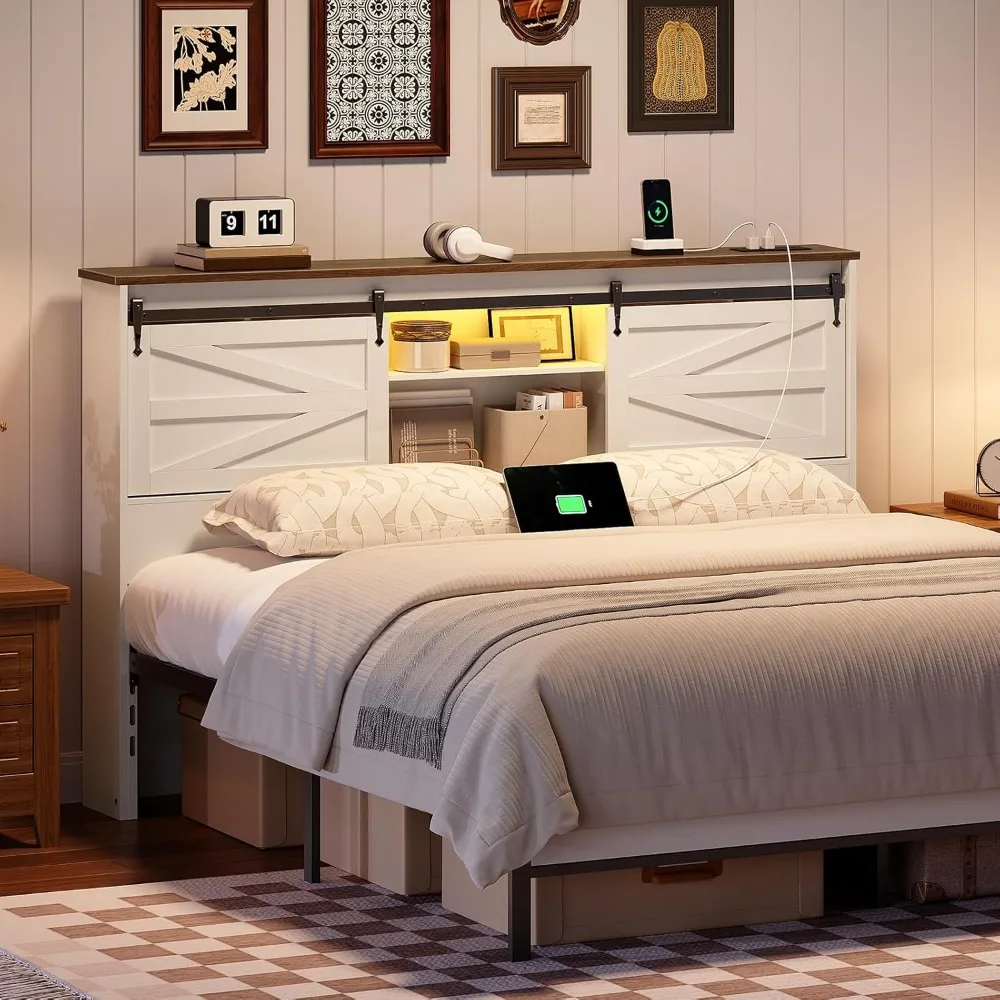 Queen Headboard With Storage S – Bookcase Wood Shelf recenzja i cena