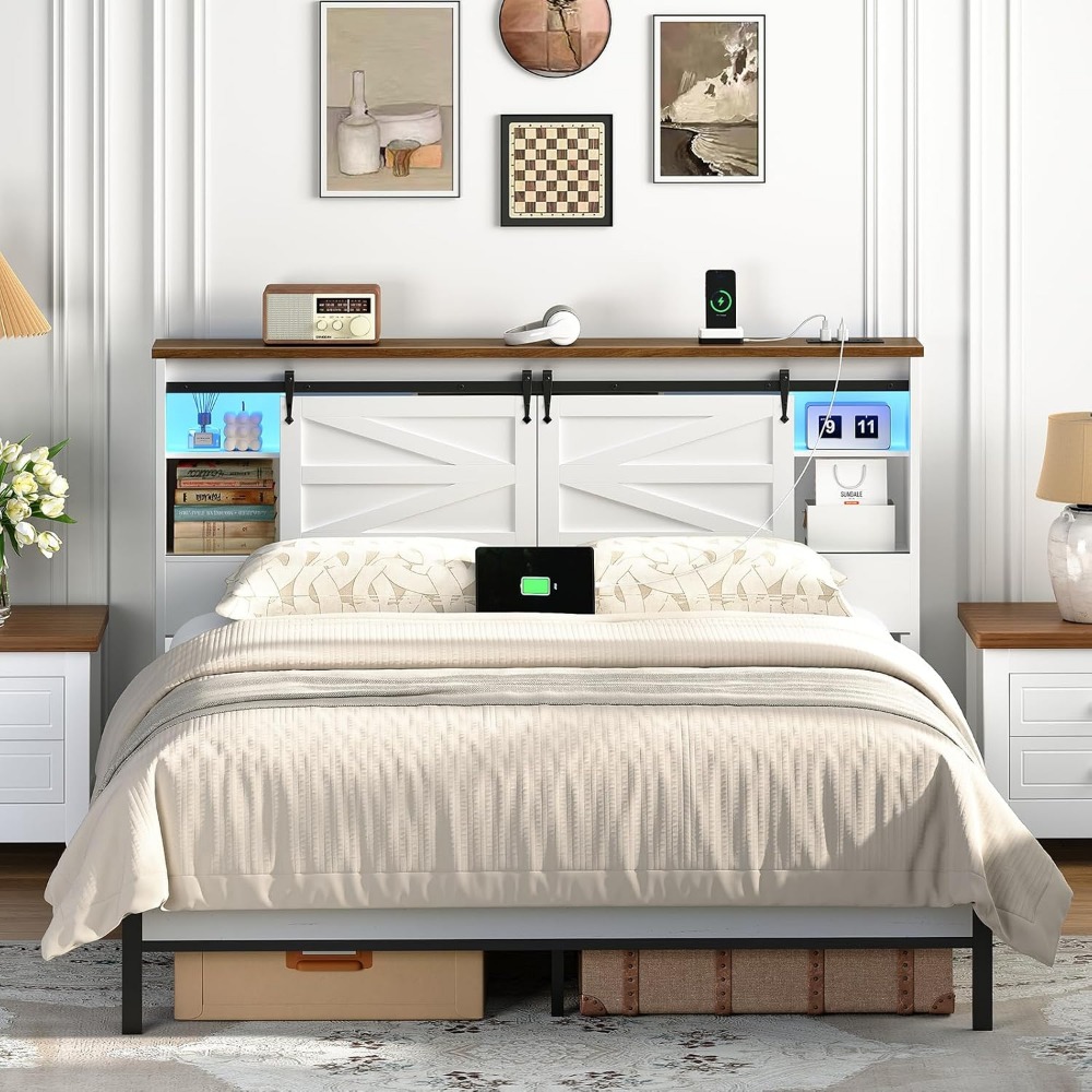 Queen Headboard With Storage S – Bookcase Wood Shelf recenzja i cena