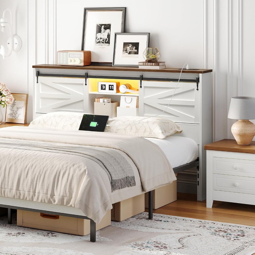 Queen Headboard With Storage S – Bookcase Wood Shelf recenzja i cena